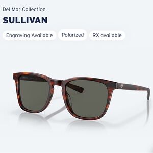 Costa Sullivan Tortoise Polarized Glass Sunglasses